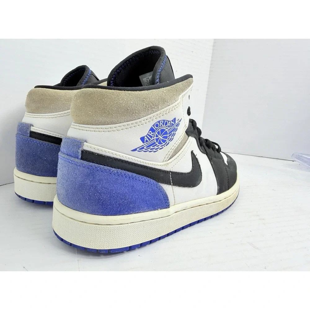 Air Jordan 1 Mid SE Royal Black Toe Men's 9.5 852542-102 Hyper Royal 2020